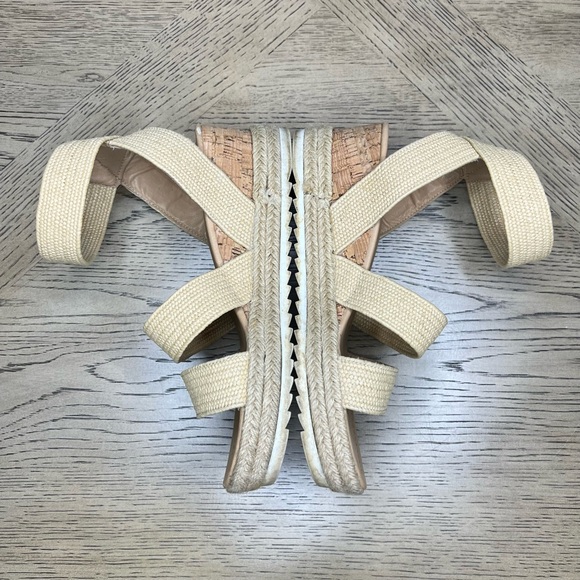 Steve Madden Kadira Espadrille Platform Cork Raffia Wedge Sandals Tan, Women’s 9 - Picture 5 of 7